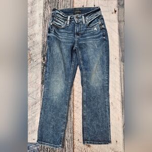 Silver Jeans Suki Capri Women's Size 25x23.5 Distressed Mid-Rise Western Style